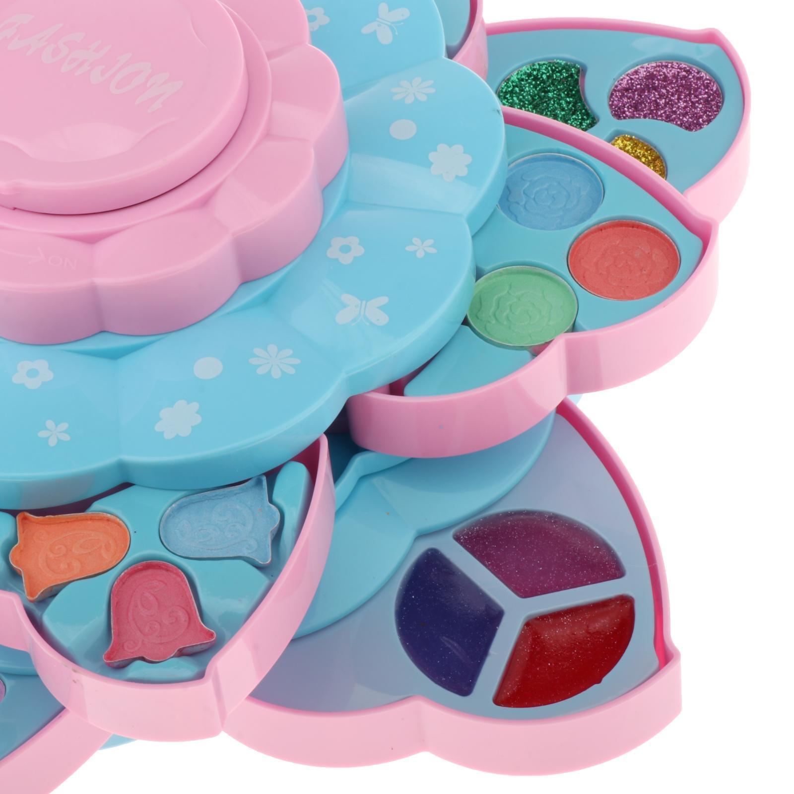 Princess Girls Makeup Play Set Box Cosmetic Vanity For Kids Three Layer