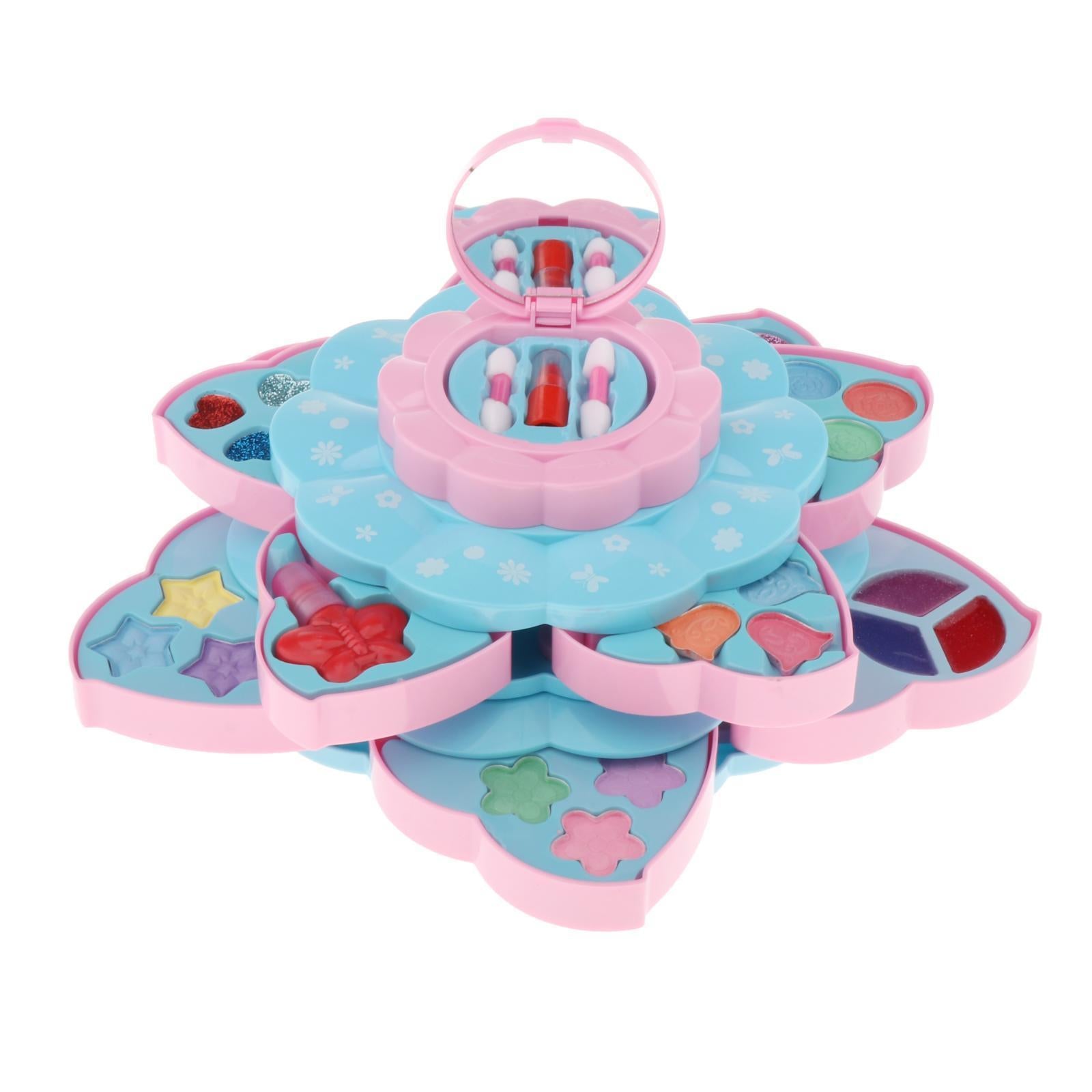 Princess Girls Makeup Play Set Box Cosmetic Vanity For Kids Three Layer
