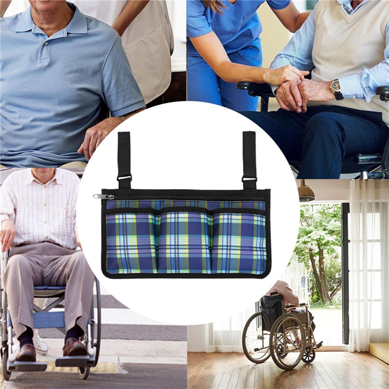 Armrest Walker Bag Wheelchair Rollator Organizer Pouch  gray