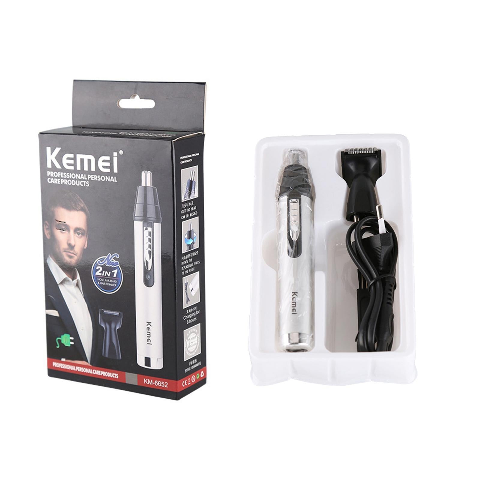Electric Painless Facial Ear and Nose Hair Trimmer Dual Edge Blades for Men