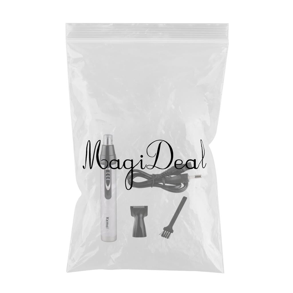 Electric Painless Facial Ear and Nose Hair Trimmer Dual Edge Blades for Men