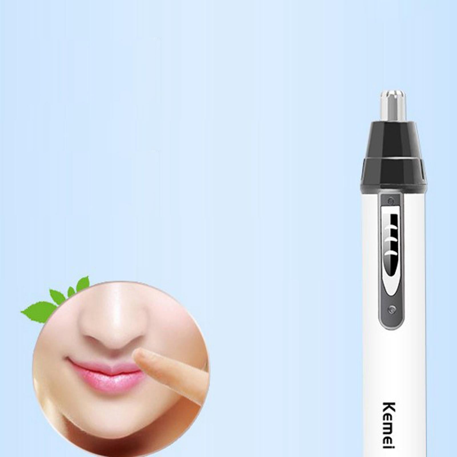 Electric Painless Facial Ear and Nose Hair Trimmer Dual Edge Blades for Men