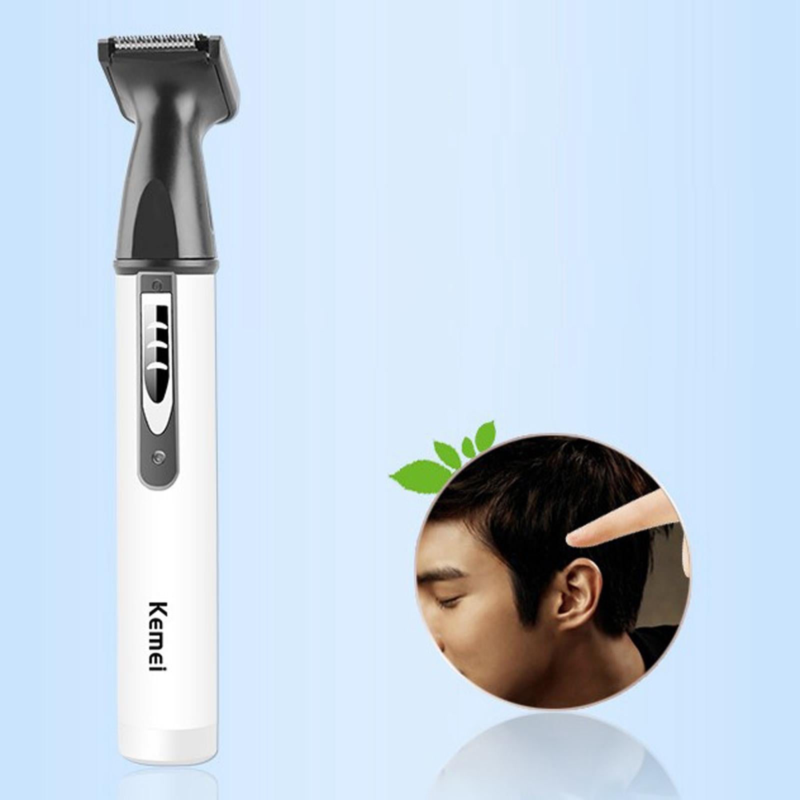 Electric Painless Facial Ear and Nose Hair Trimmer Dual Edge Blades for Men