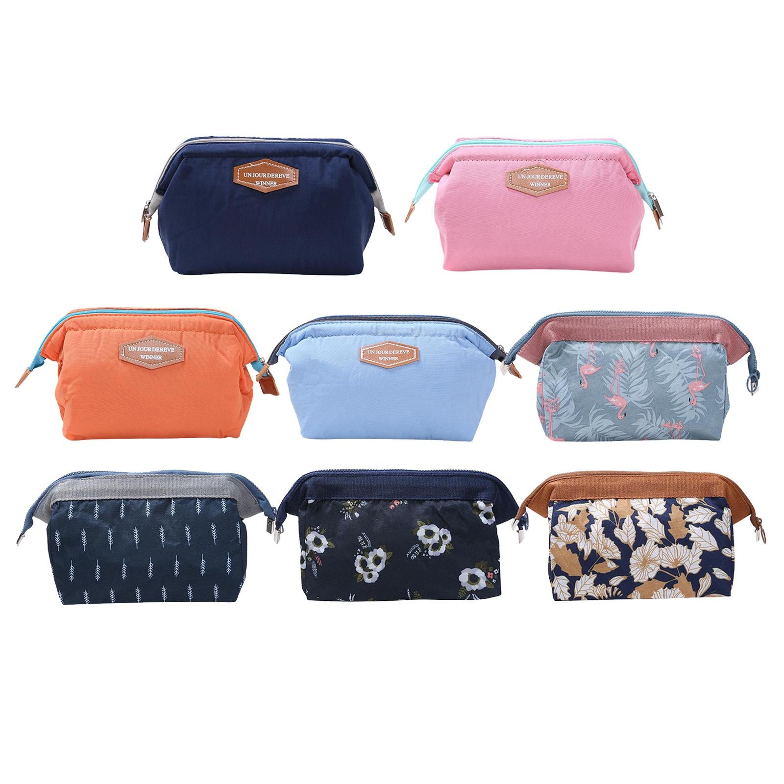Womens Make Up Bag Small Printed Cosmetic Pouch Funny Cute Wash Bag Toiletry Deep Blue