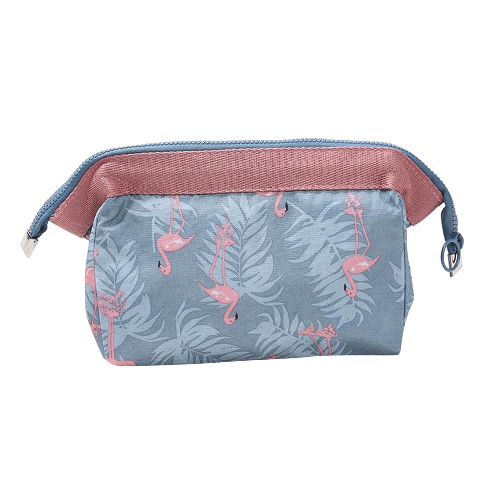 Womens Make Up Bag Small Printed Cosmetic Pouch Funny Cute Wash Bag Toiletry Flamingo