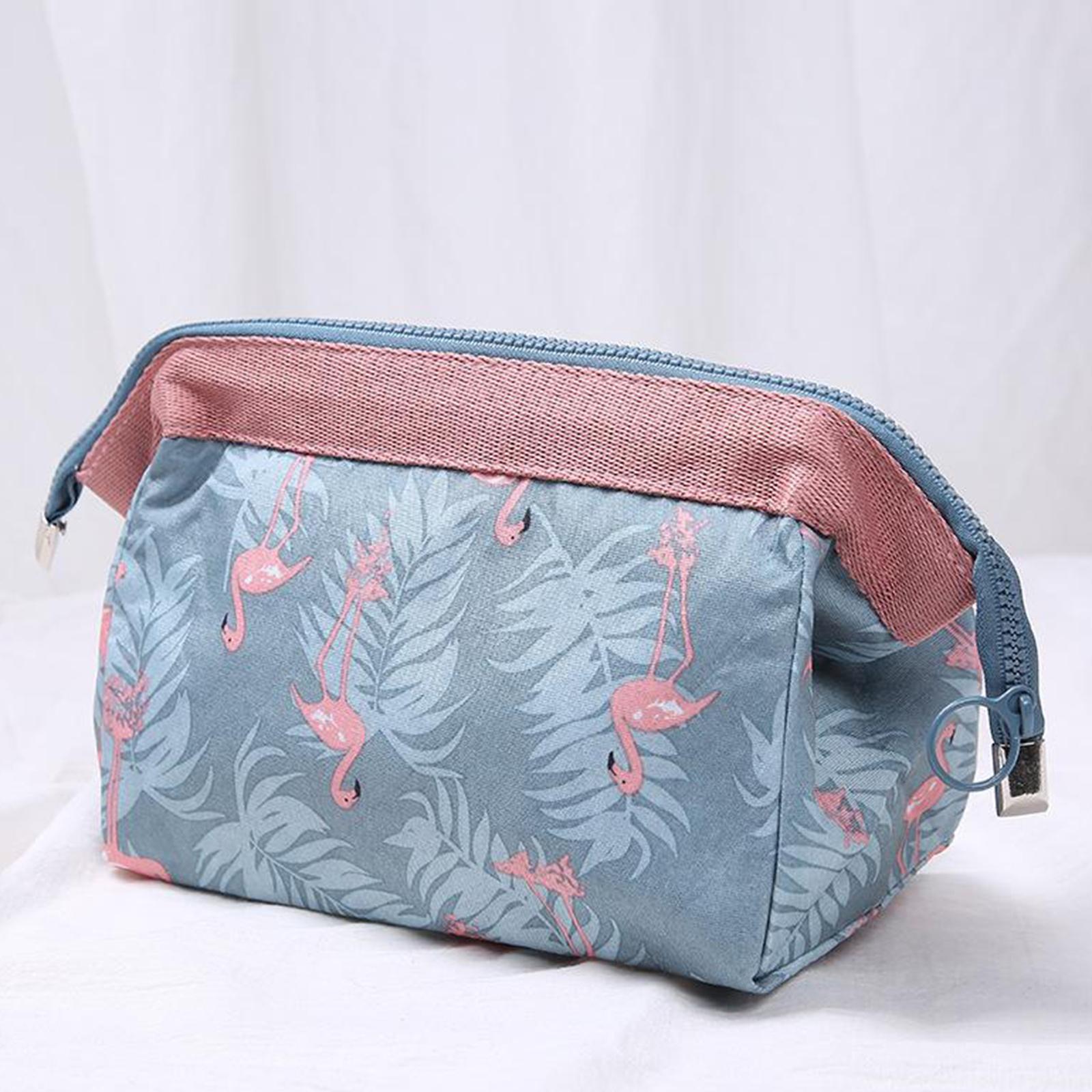 Womens Make Up Bag Small Printed Cosmetic Pouch Funny Cute Wash Bag Toiletry Flamingo