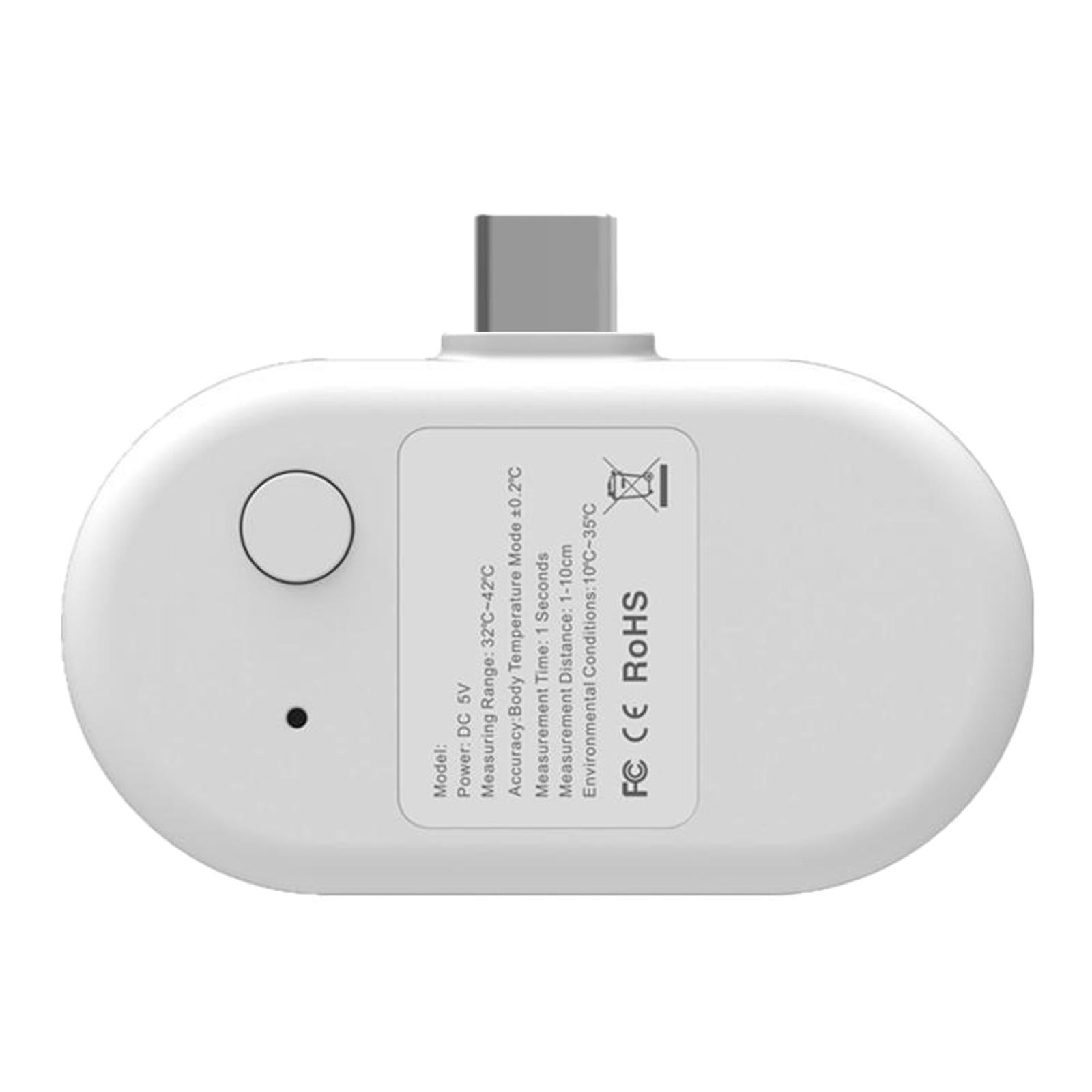 Intelligent Mini USB Smart Phone Infrared Thermometer Non-Contact White