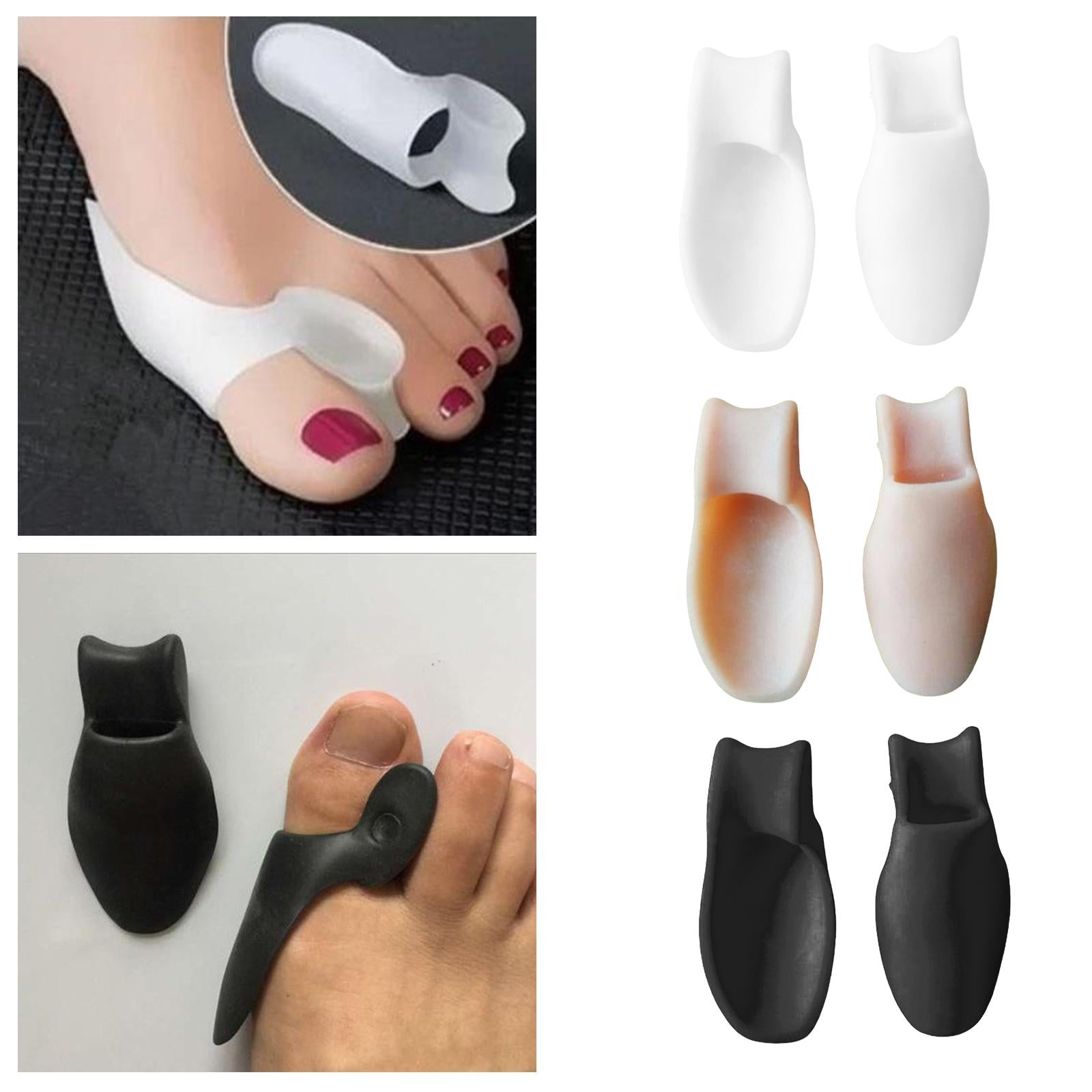 2x Rubber Toe Protectors Pad Relief Corrector Straightener Separator White