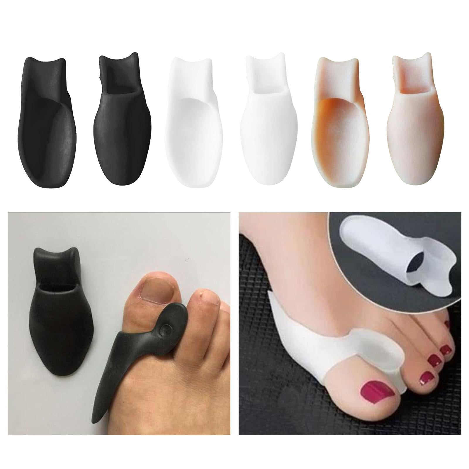 2x Rubber Toe Protectors Pad Relief Corrector Straightener Separator White