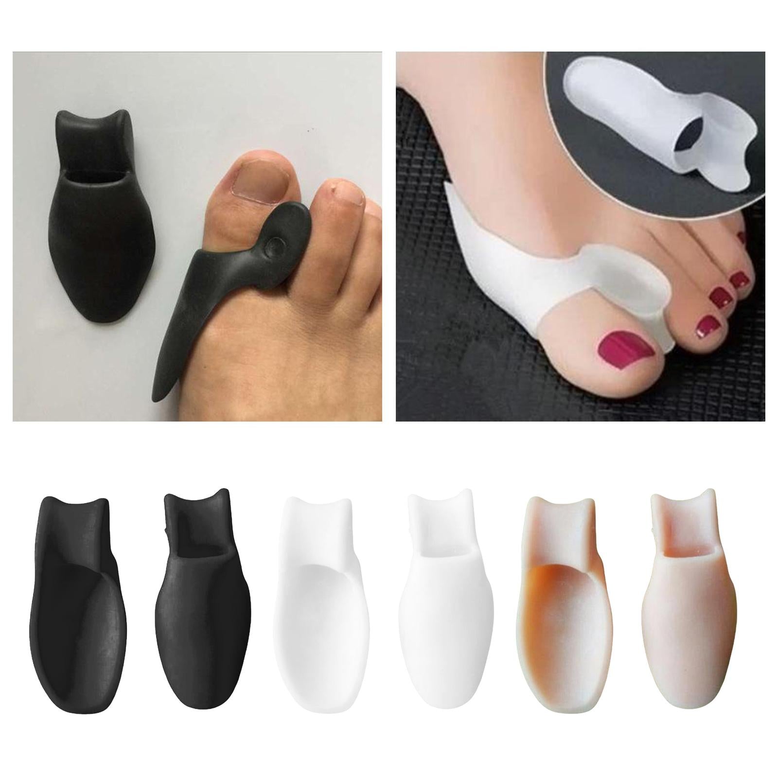 2x Rubber Toe Protectors Pad Relief Corrector Straightener Separator White