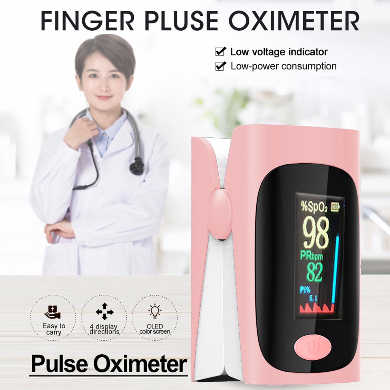 TFT Display Fingertip Pulse Oximeter SpO2 pink