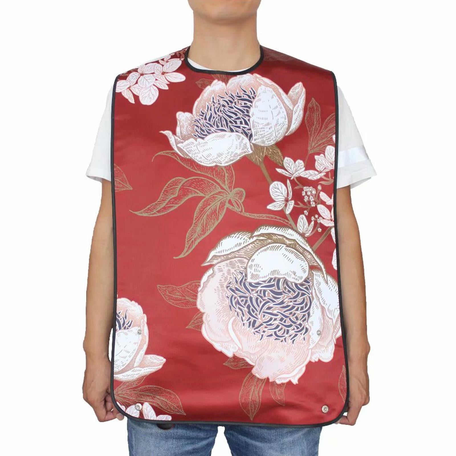 Mealtime Waterproof Printing Cotton Cloth Bib for Women Seniors Disabled type 4