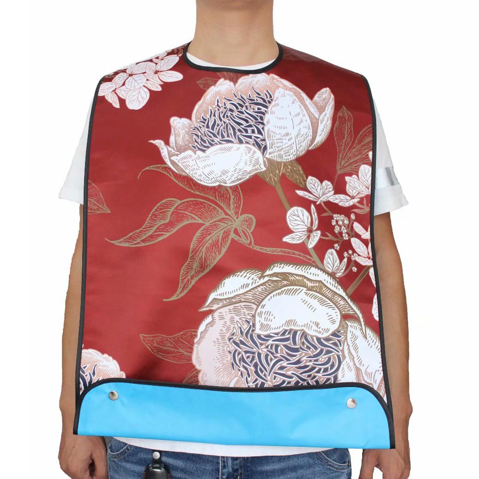 Mealtime Waterproof Printing Cotton Cloth Bib for Women Seniors Disabled type 5