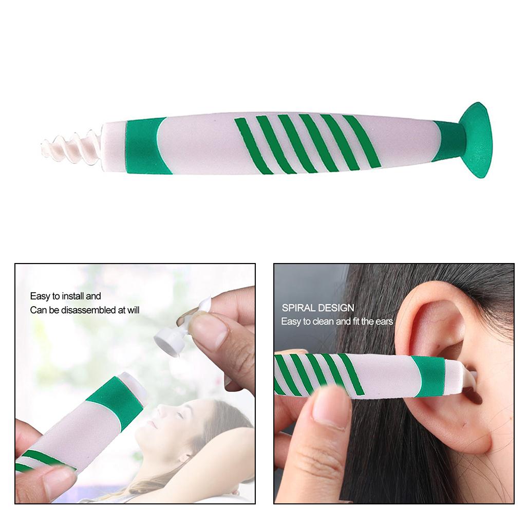 Spiral Ear Wax Removal Grips Earwax Cleaner Earpicks for Adult Kids Green