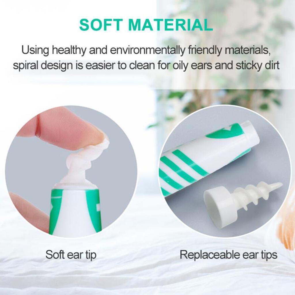 Spiral Ear Wax Removal Grips Earwax Cleaner Earpicks for Adult Kids Green