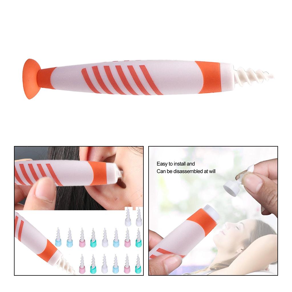 Spiral Ear Wax Removal Grips Earwax Cleaner Earpicks for Adult Kids Orange