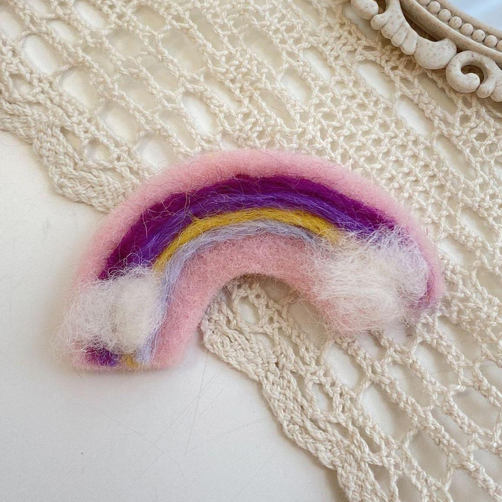 Soft Wool Felt Fashion Hairpins Pins Barrette Ties for Bangs Kid Girls Baby pink