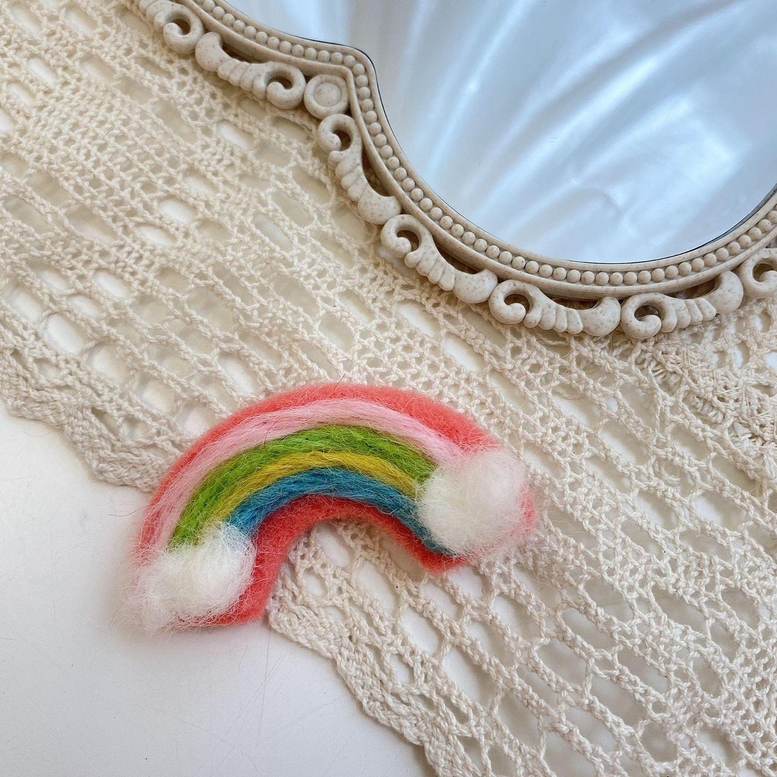 Soft Wool Felt Fashion Hairpins Pins Barrette Ties for Bangs Kid Girls Baby watermelon red