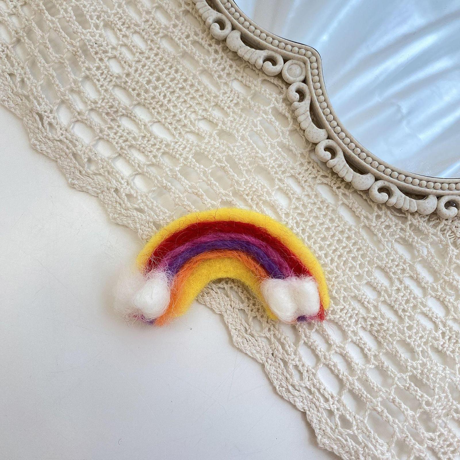 Soft Wool Felt Fashion Hairpins Pins Barrette Ties for Bangs Kid Girls Baby yellow