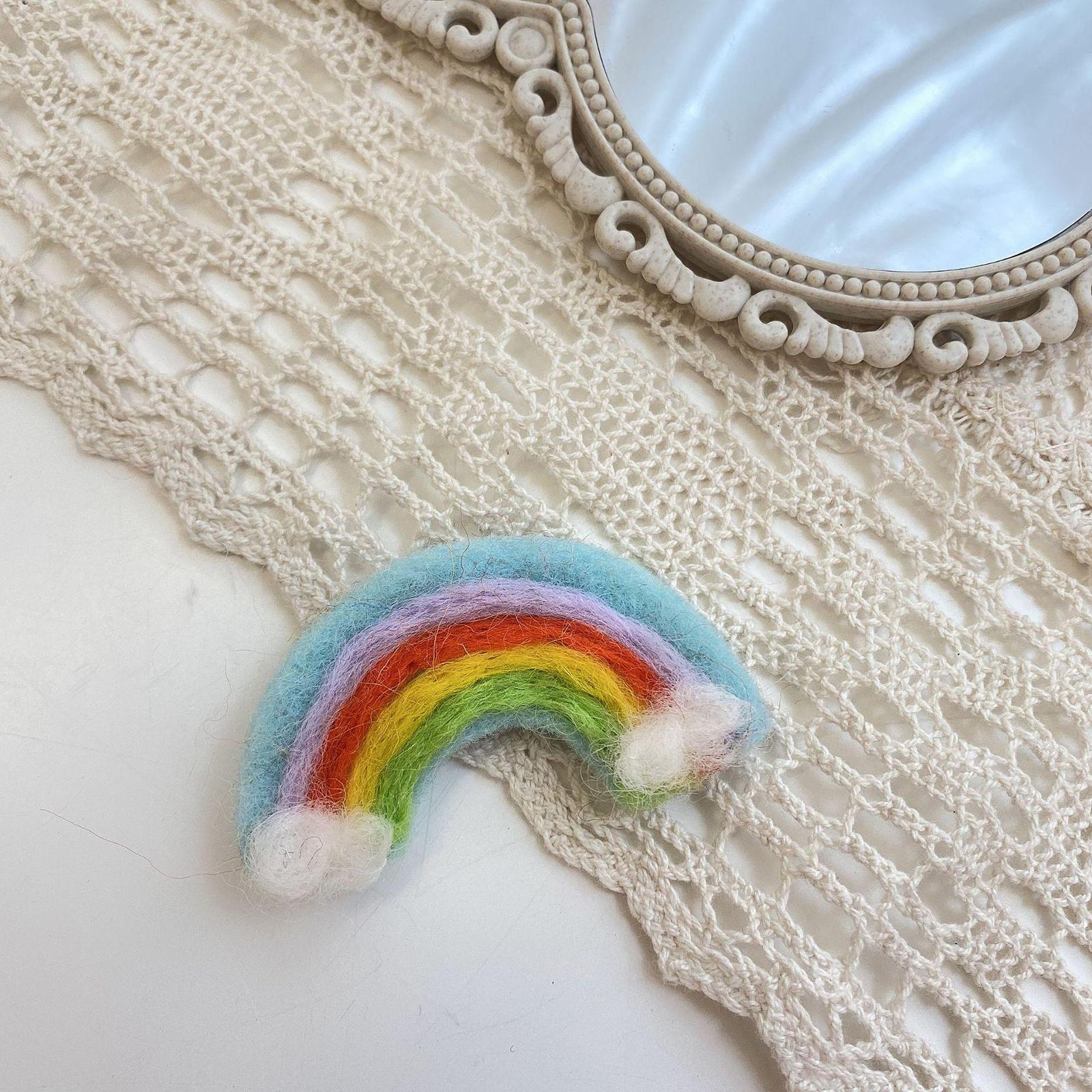 Soft Wool Felt Fashion Hairpins Pins Barrette Ties for Bangs Kid Girls Baby blue