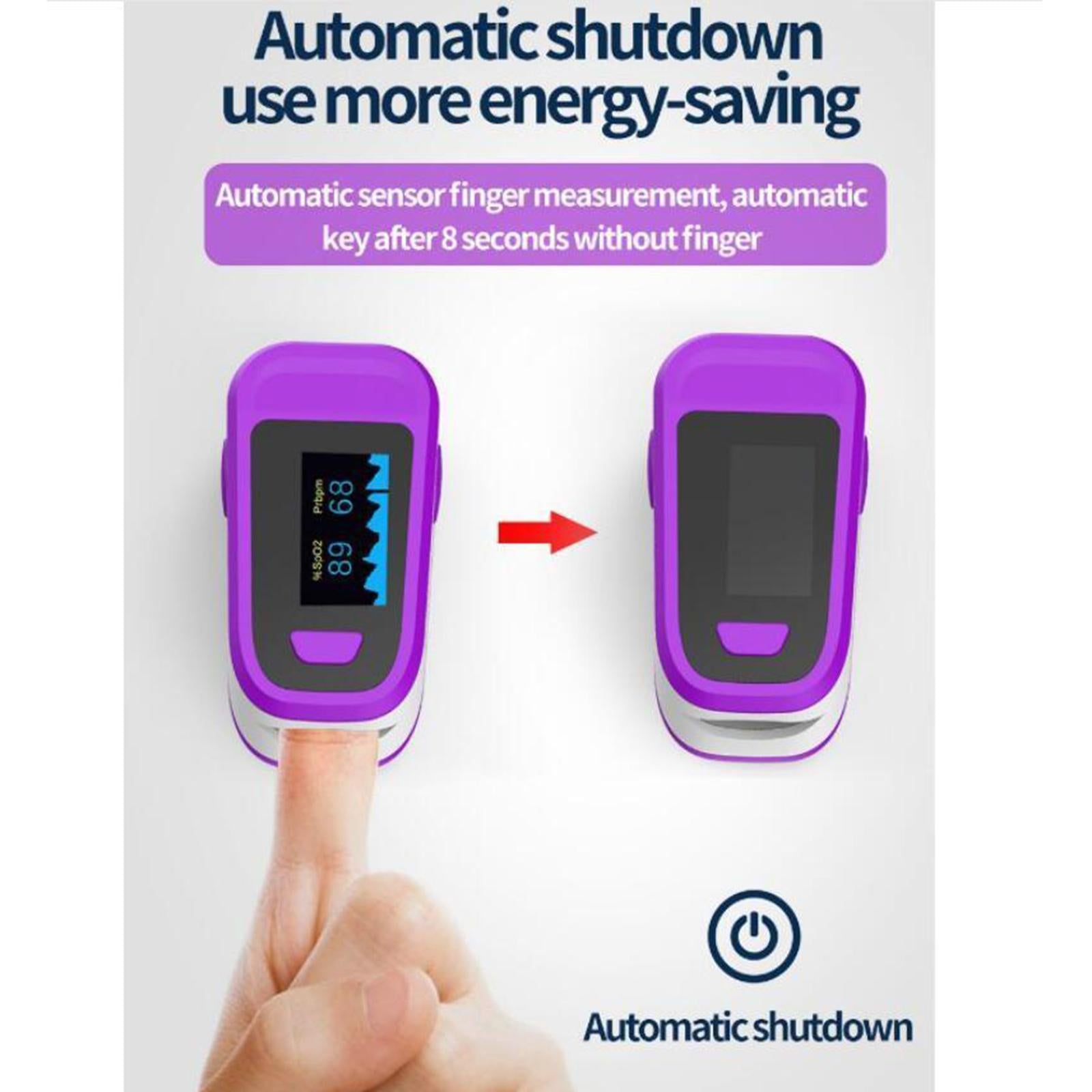 Portable Fingertip Pulse Oximeter SpO2 Pulse Rate Measurements  purple