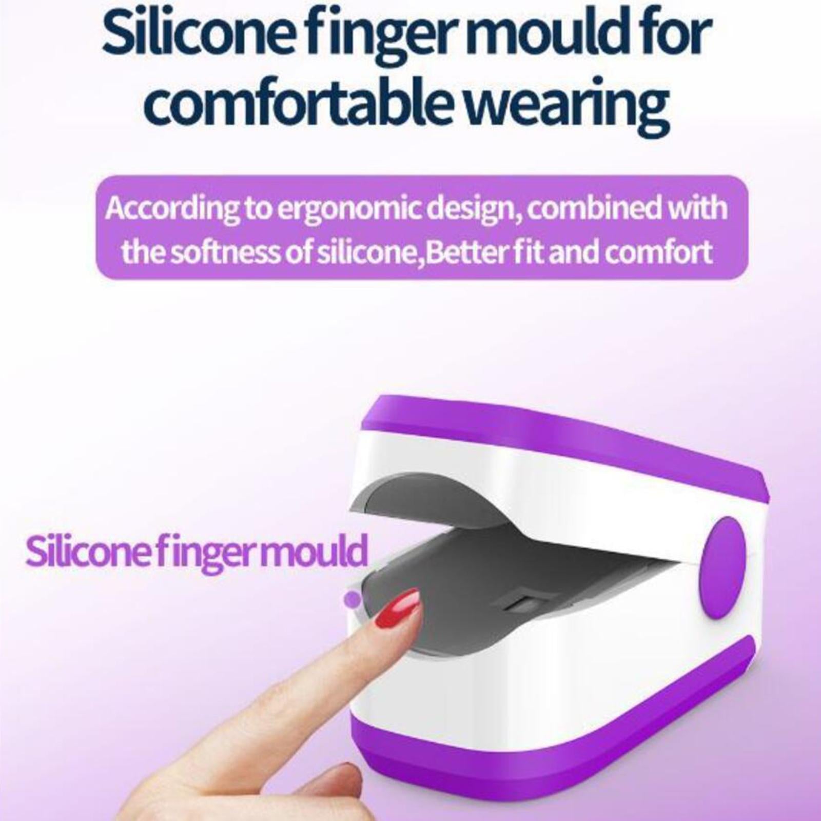 Portable Fingertip Pulse Oximeter SpO2 Pulse Rate Measurements  purple