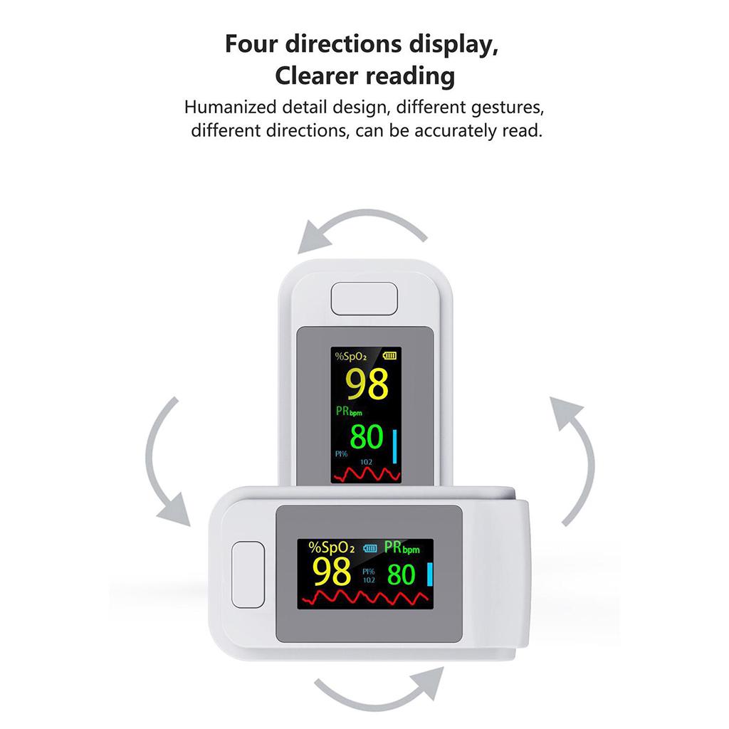 Fingertip Pulse Oximeter Oxygen SpO2 Saturation Monitor for Family Travel