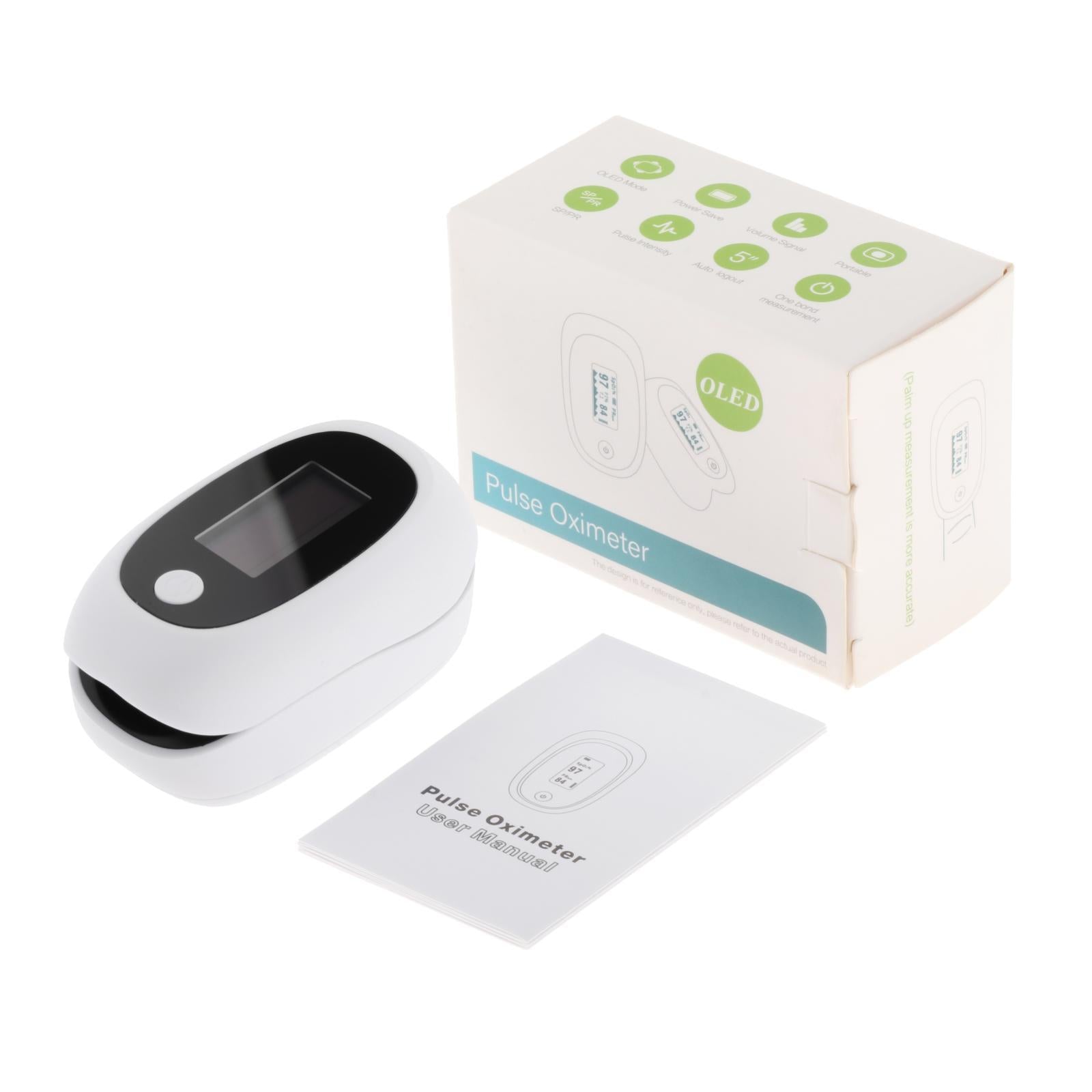 Digital Blood Oxygen Saturation Monitor Dual Color for Sports Aviation White