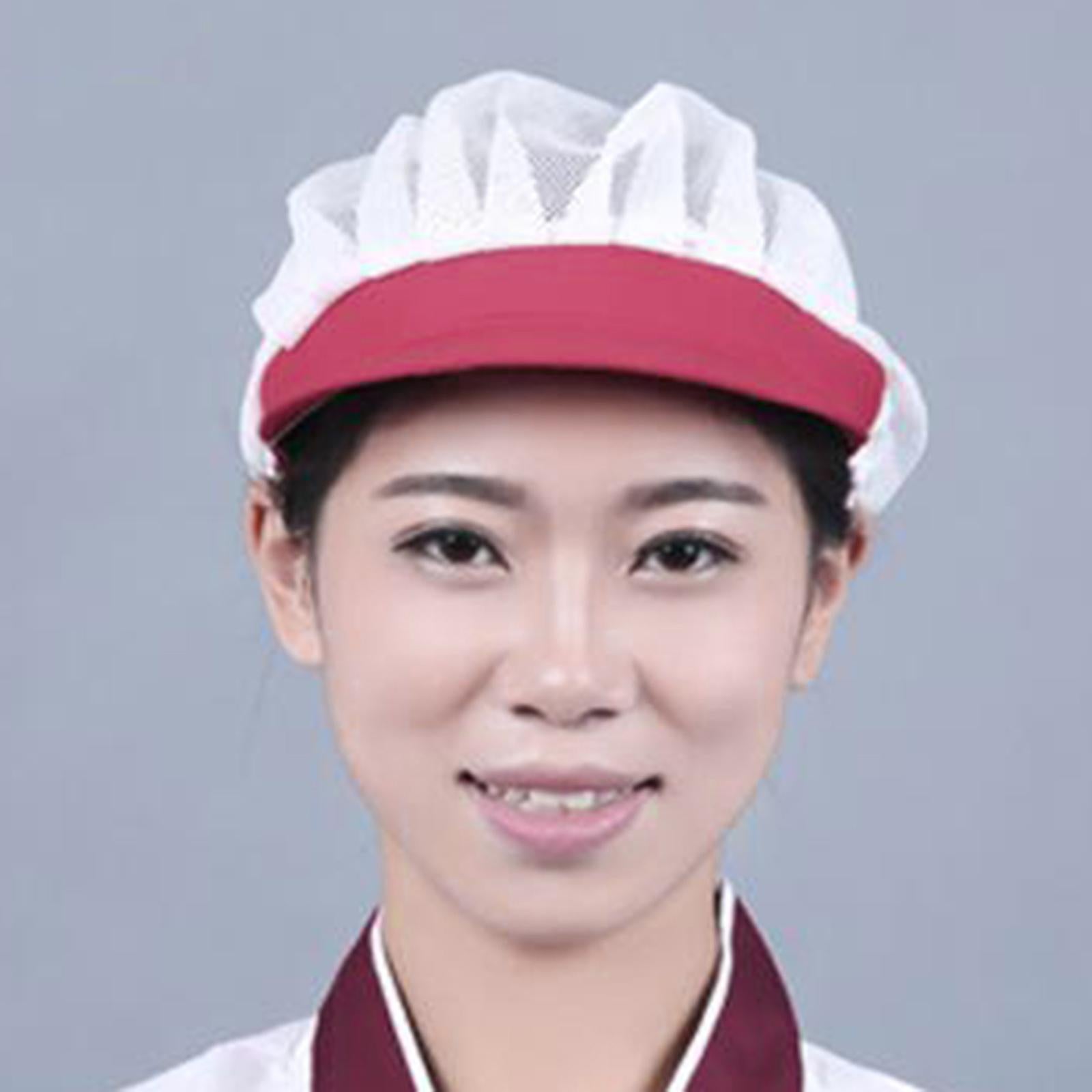Chef Hats Hygiene Catering Hair Net Hat Kitchen Cooking Cap Wine red