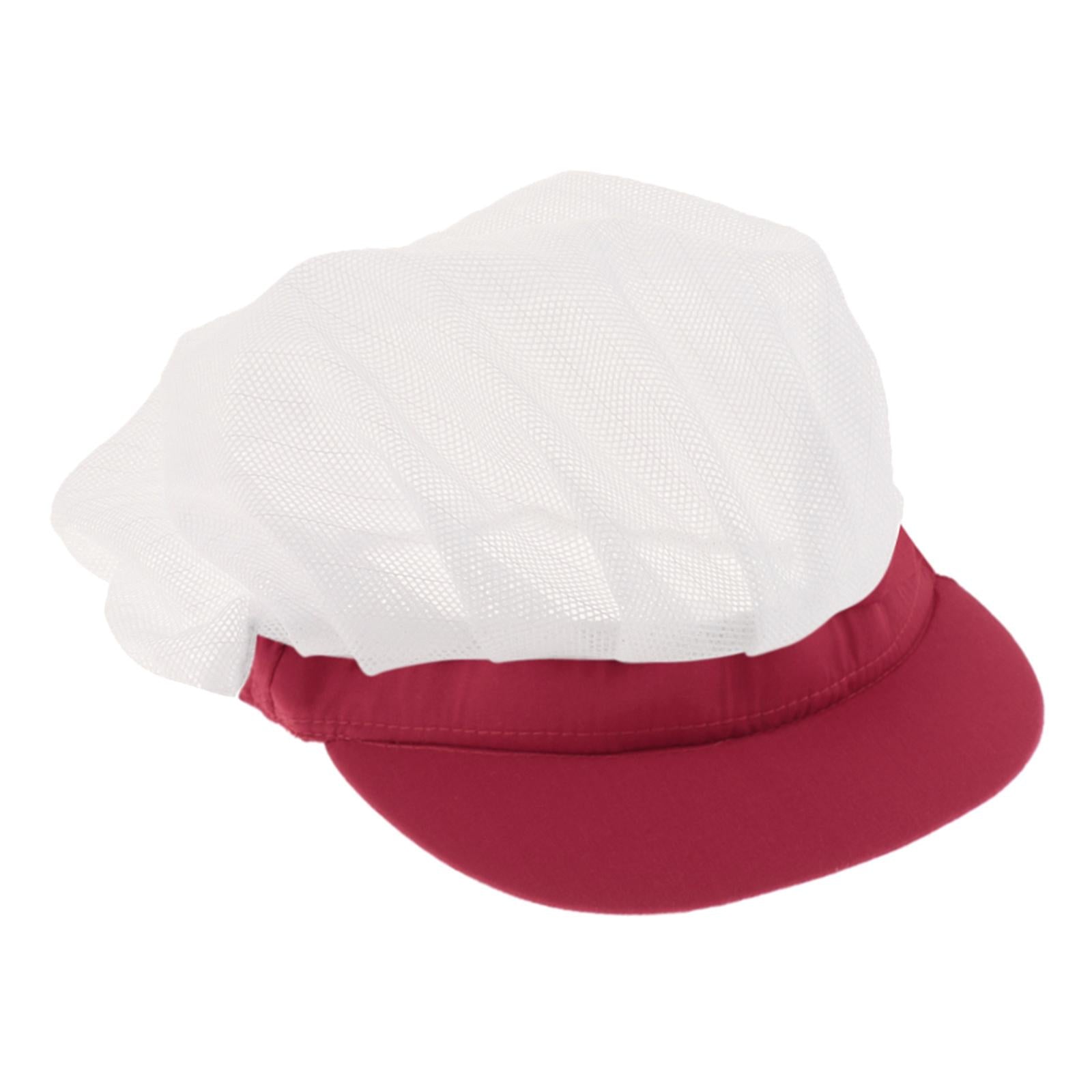 Chef Hats Hygiene Catering Hair Net Hat Kitchen Cooking Cap Wine red