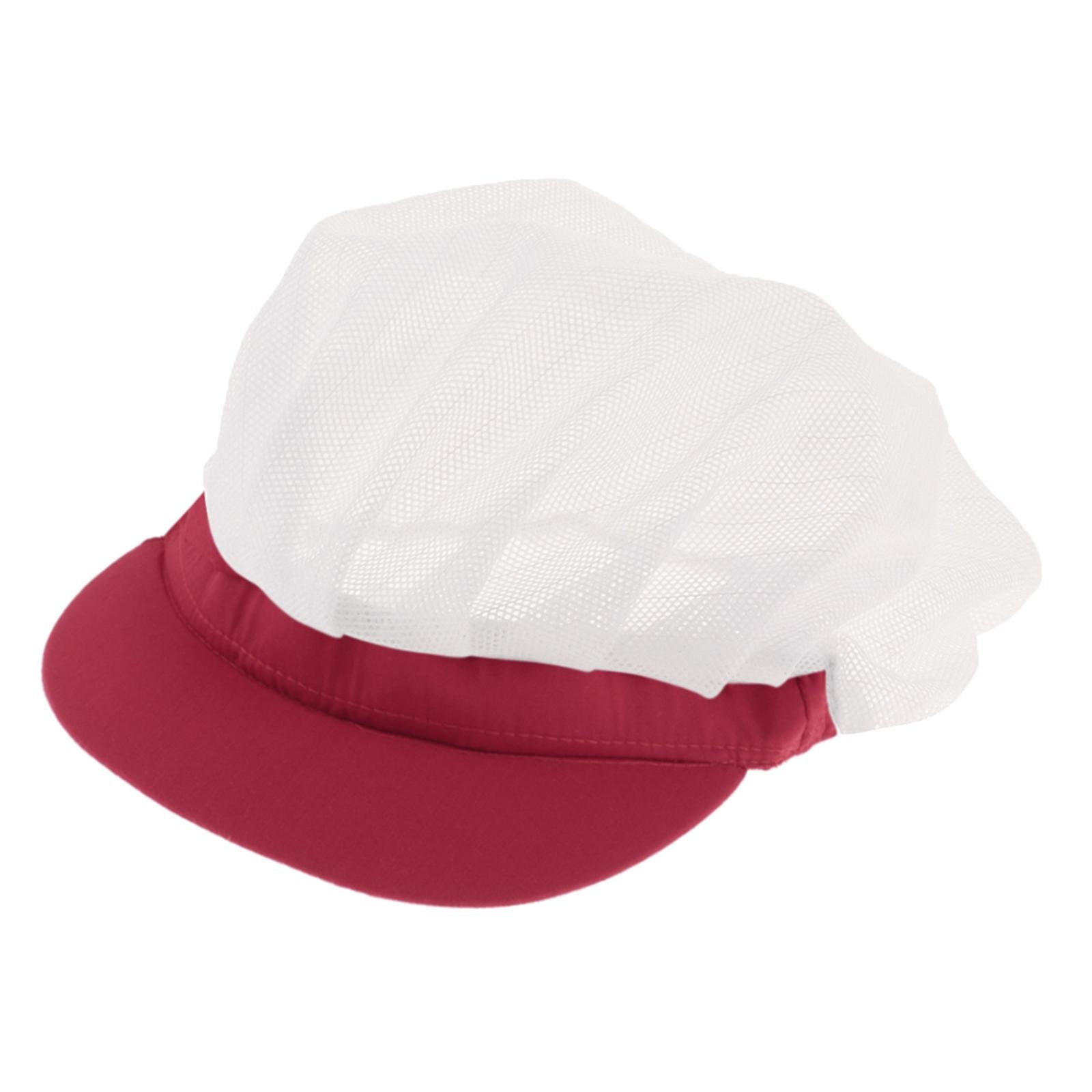 Chef Hats Hygiene Catering Hair Net Hat Kitchen Cooking Cap Wine red