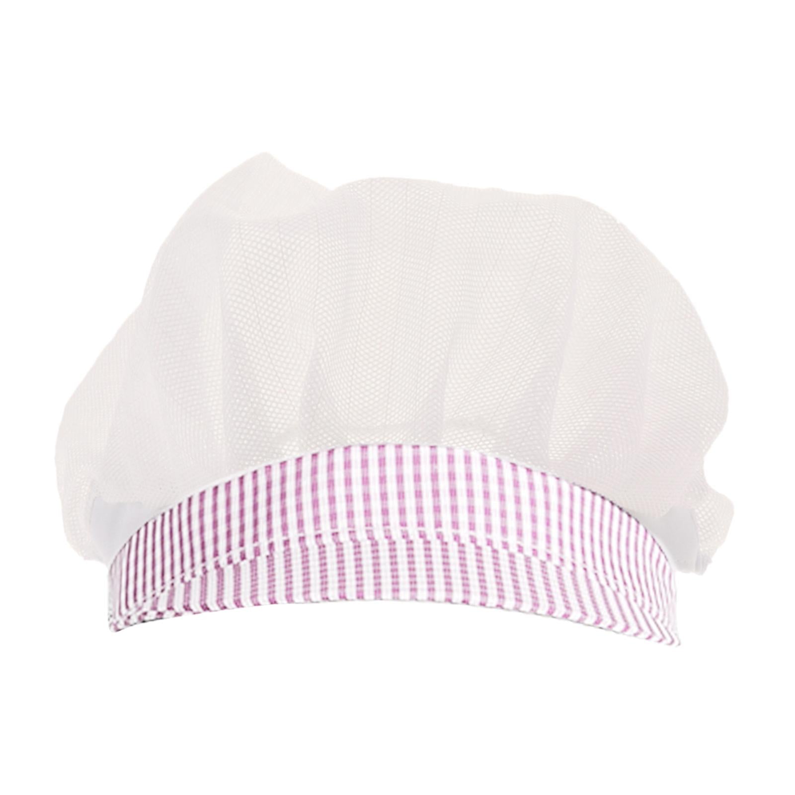 Chef Hats Hygiene Catering Hair Net Hat Kitchen Cooking Cap Pink Grid