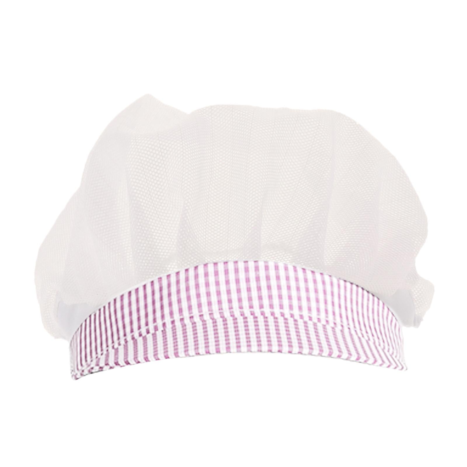 Chef Hats Hygiene Catering Hair Net Hat Kitchen Cooking Cap Pink Grid