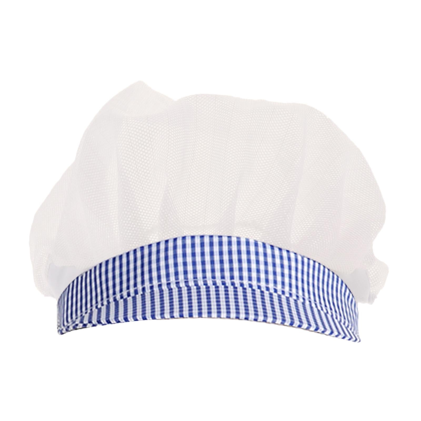 Chef Hats Hygiene Catering Hair Net Hat Kitchen Cooking Cap Dark Blue Grid