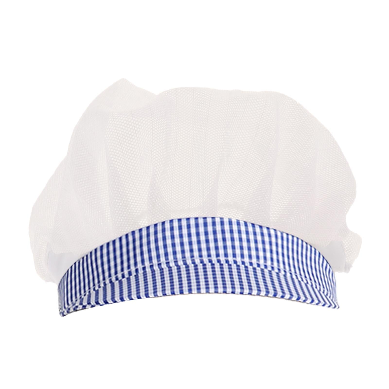 Chef Hats Hygiene Catering Hair Net Hat Kitchen Cooking Cap Dark Blue Grid
