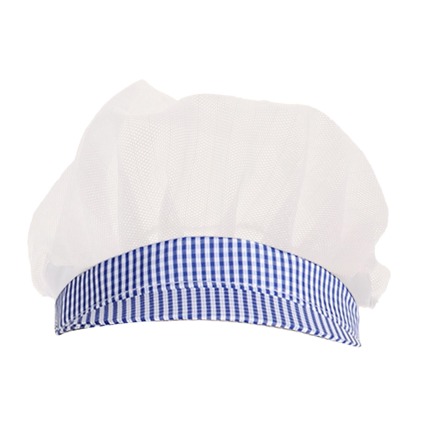 Chef Hats Hygiene Catering Hair Net Hat Kitchen Cooking Cap Dark Blue Grid