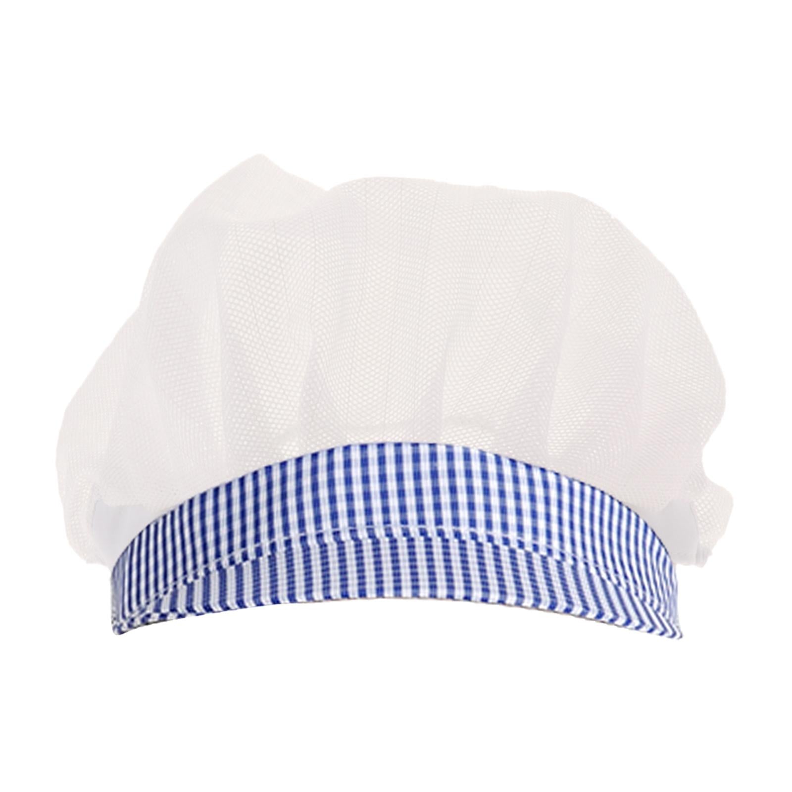 Chef Hats Hygiene Catering Hair Net Hat Kitchen Cooking Cap Dark Blue Grid