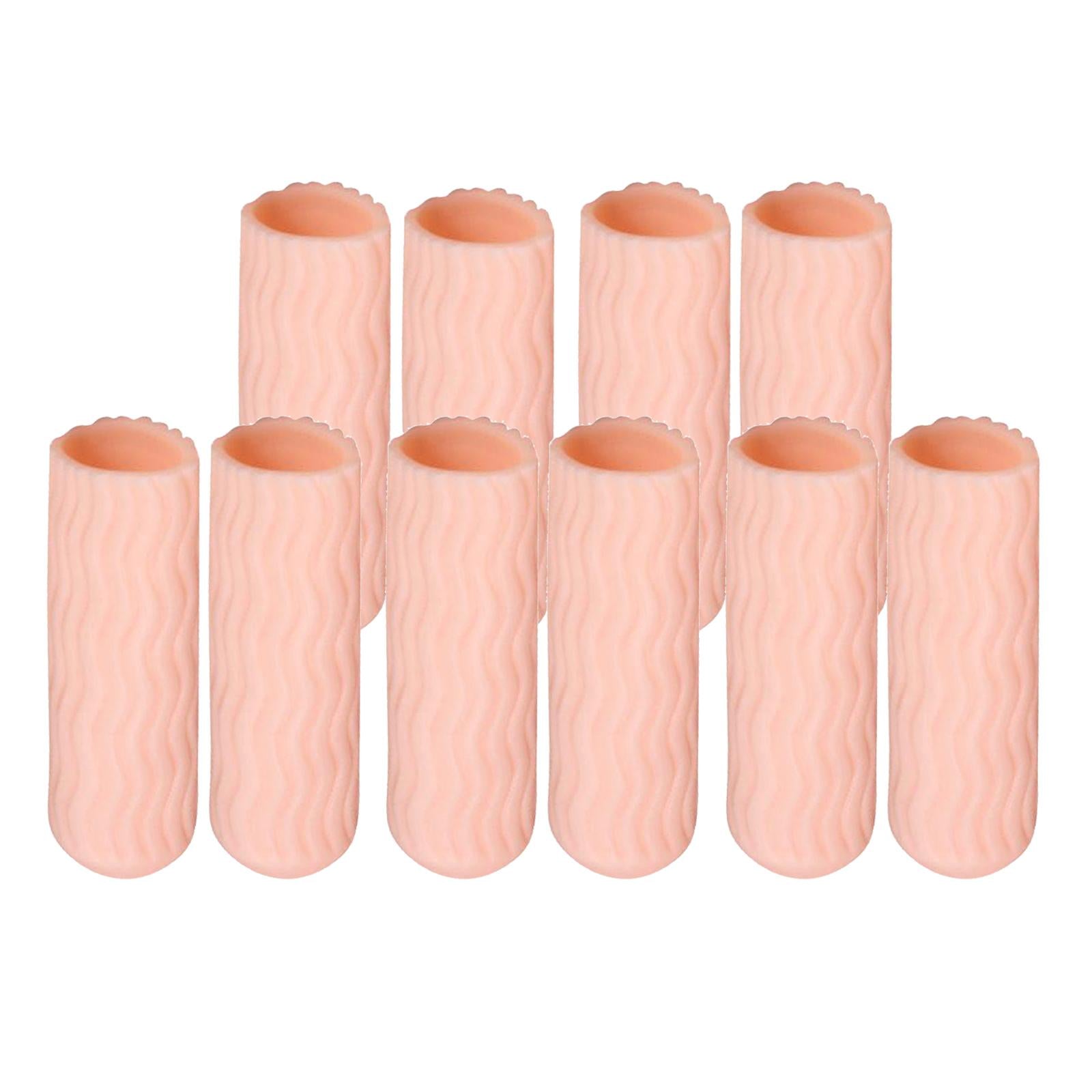 5 Pairs Toe Cushion Thread Toe Caps Toe Separators for Walking Skin Color