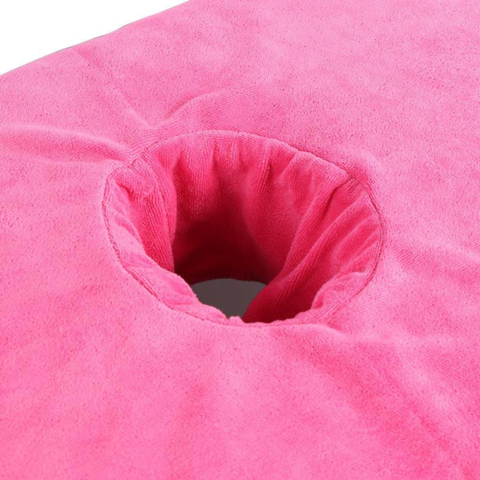 Thicken Coral Velvet Face Hole Towel Bed Cover for Beauty Salon Massage Bed Pink