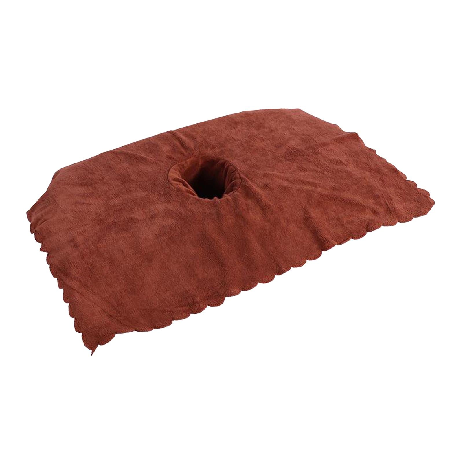 Thicken Coral Velvet Face Hole Towel Bed Cover for Beauty Salon Massage Bed coffee
