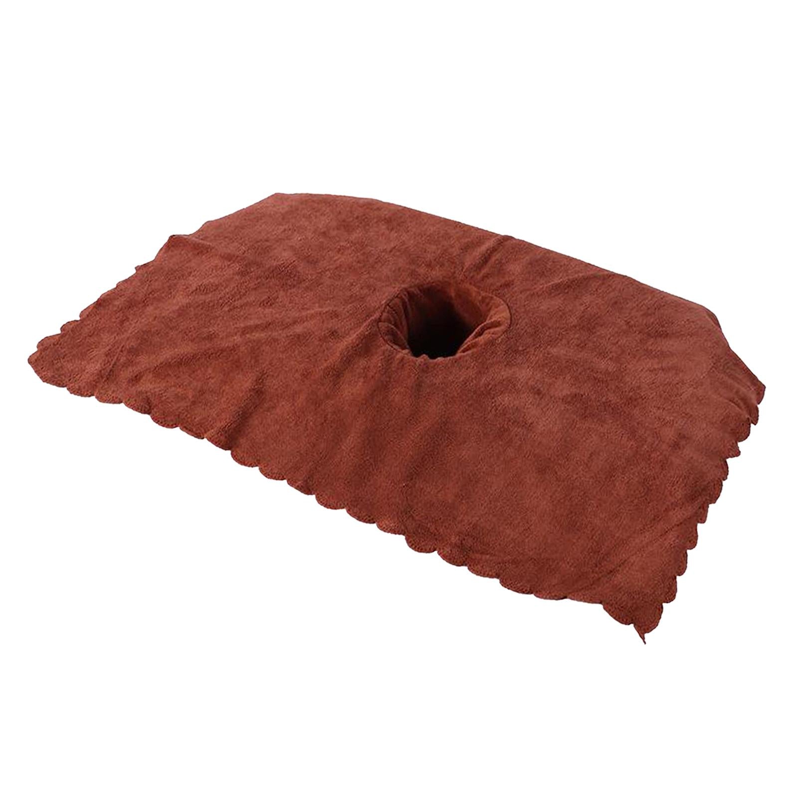Thicken Coral Velvet Face Hole Towel Bed Cover for Beauty Salon Massage Bed coffee
