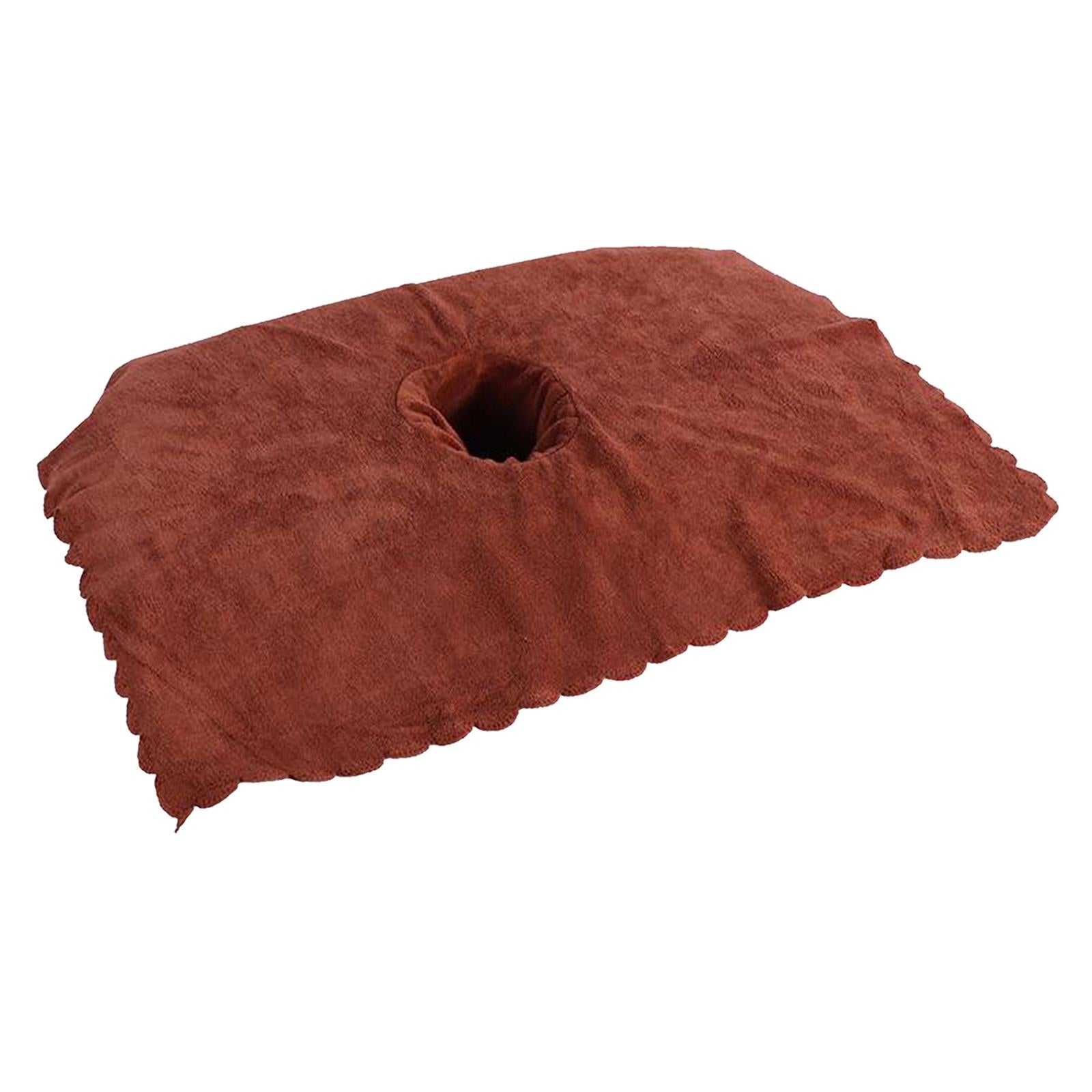 Thicken Coral Velvet Face Hole Towel Bed Cover for Beauty Salon Massage Bed coffee