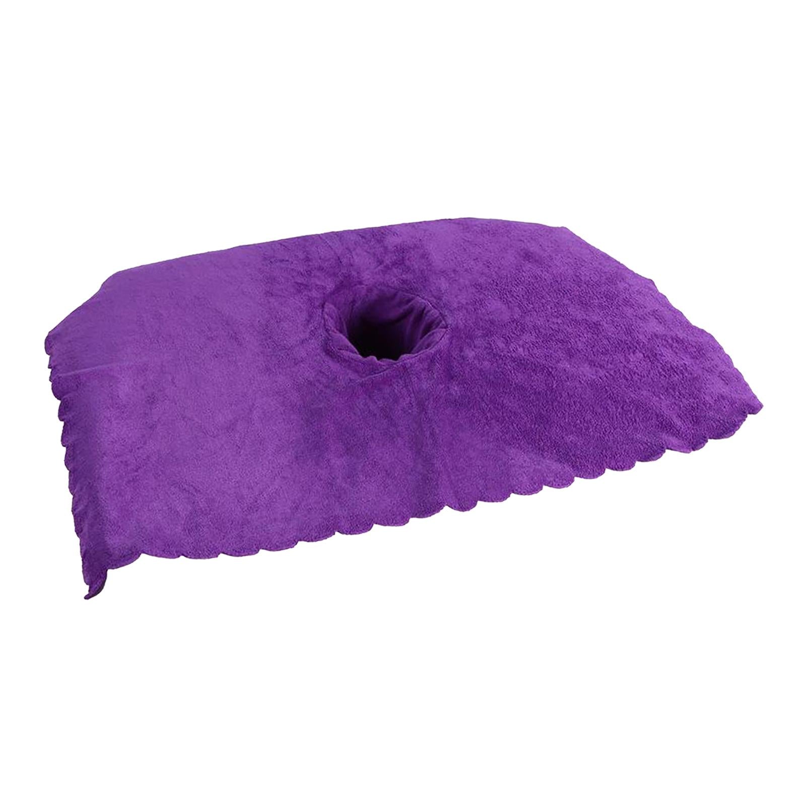 Thicken Coral Velvet Face Hole Towel Bed Cover for Beauty Salon Massage Bed purple