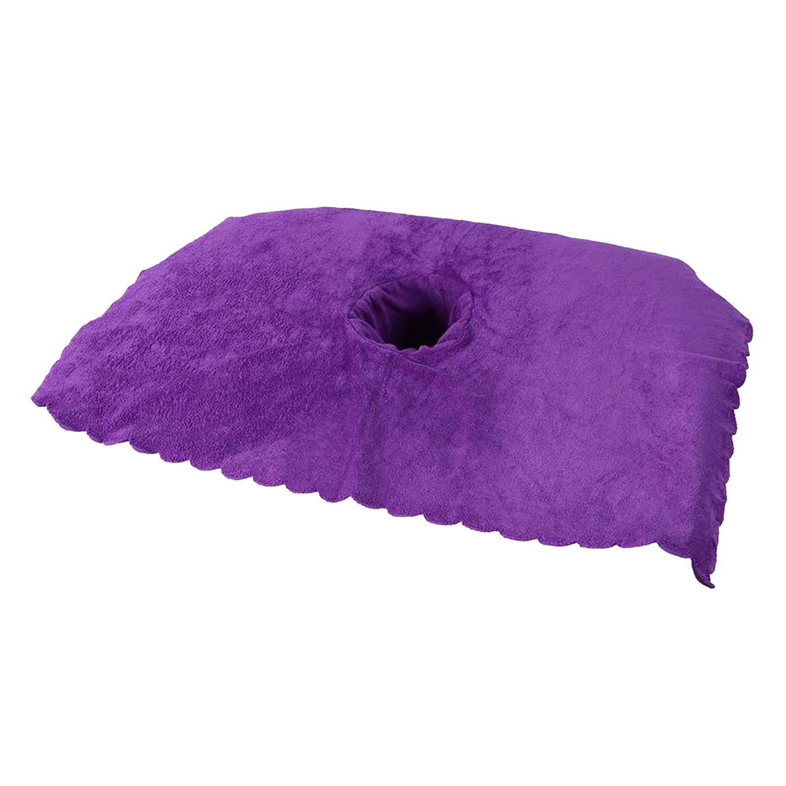 Thicken Coral Velvet Face Hole Towel Bed Cover for Beauty Salon Massage Bed purple
