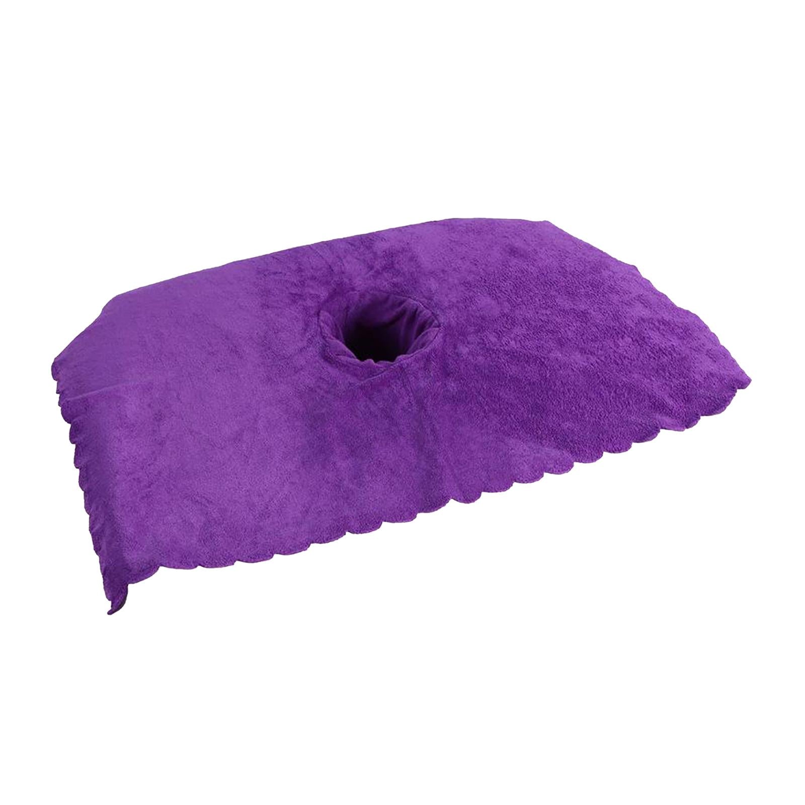 Thicken Coral Velvet Face Hole Towel Bed Cover for Beauty Salon Massage Bed purple