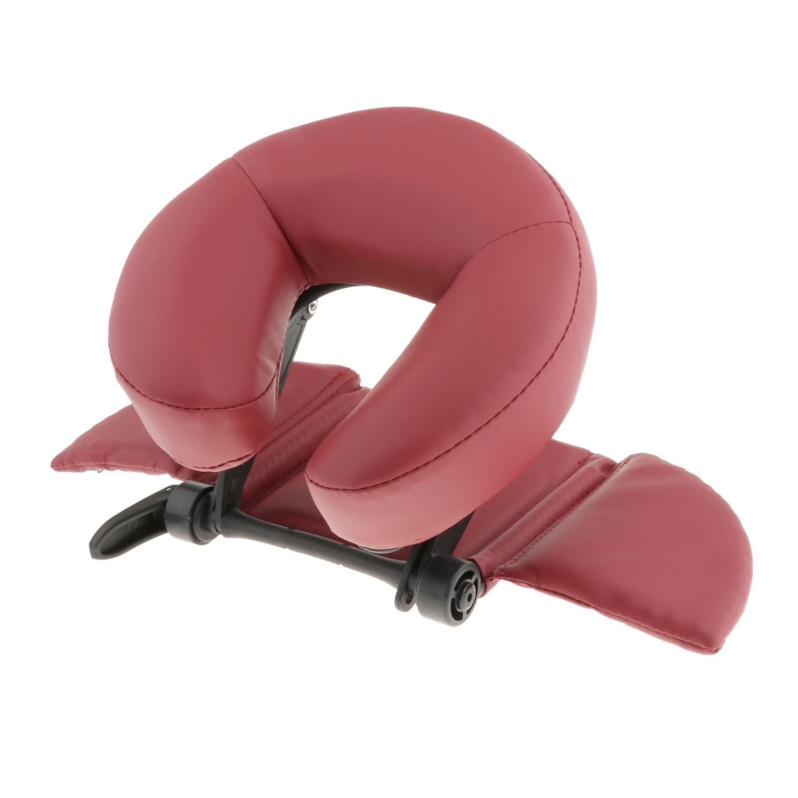 Flexible Massage Table Face Cradle Headrest Pillow & Hanging Arm Rest Red