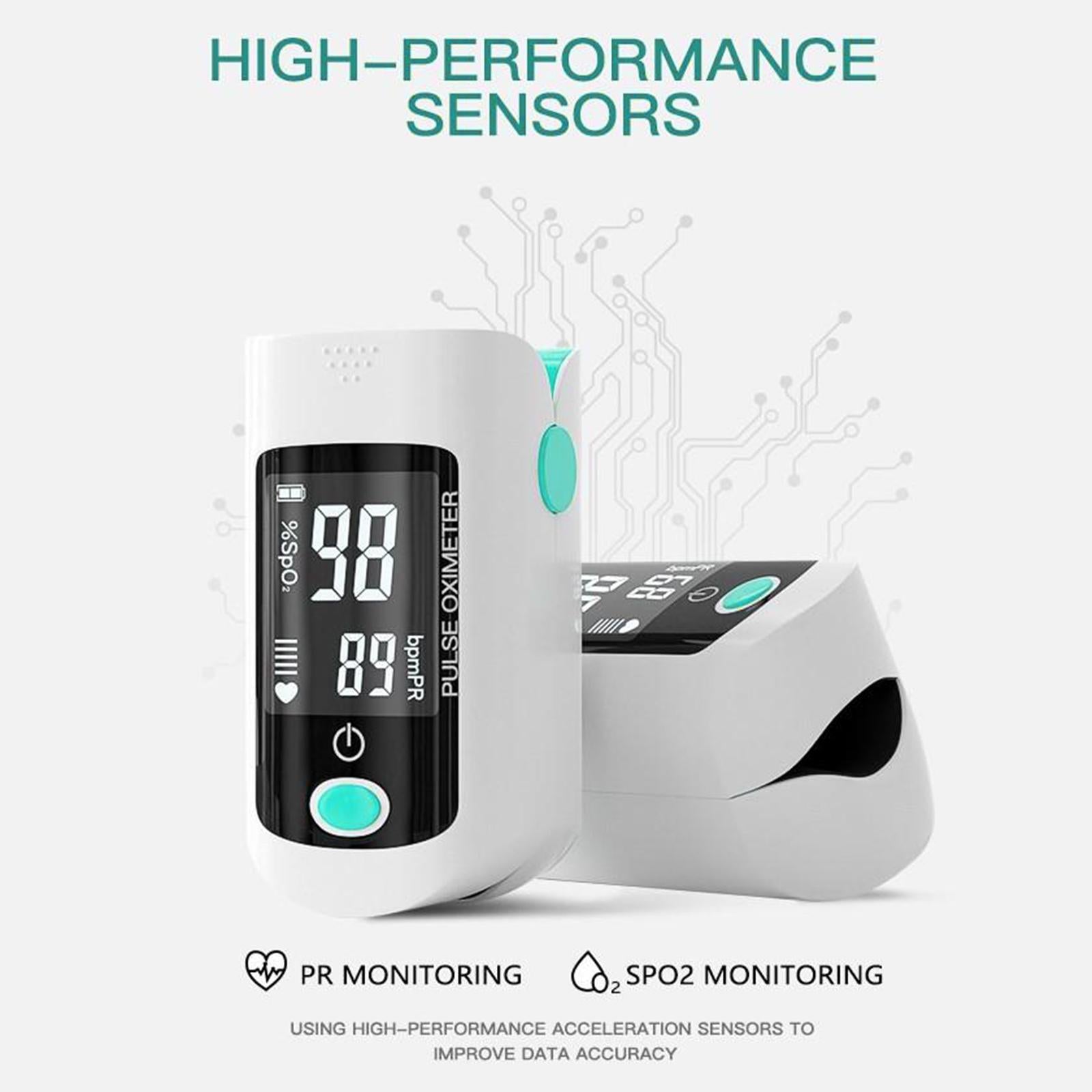 1 Piece Pulse Finger Oximeter 30~250BPM Display O2 Saturation Monitor Blue