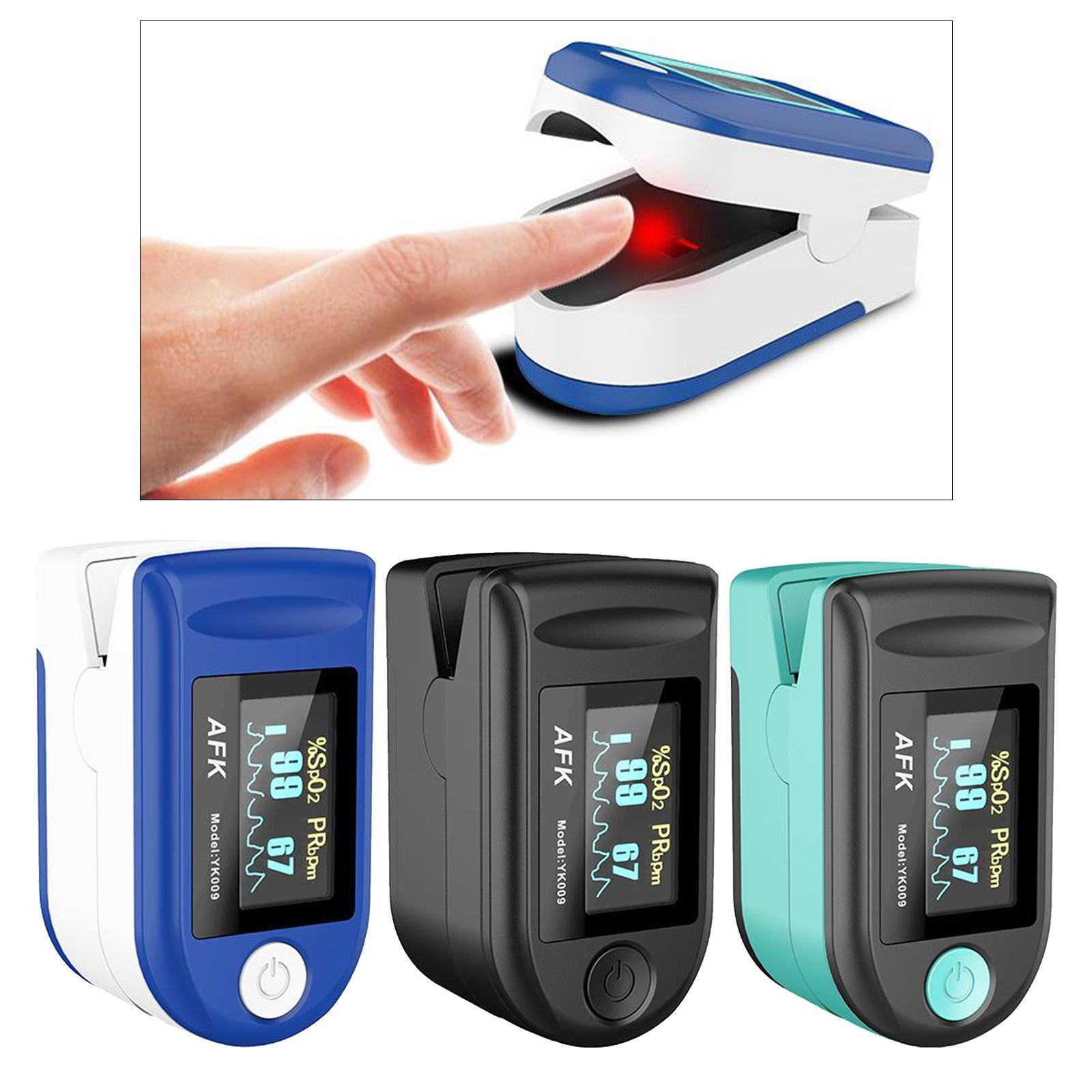 Portable Digital Blood Oxygen Saturation Monitor Display for Sports Aviation white