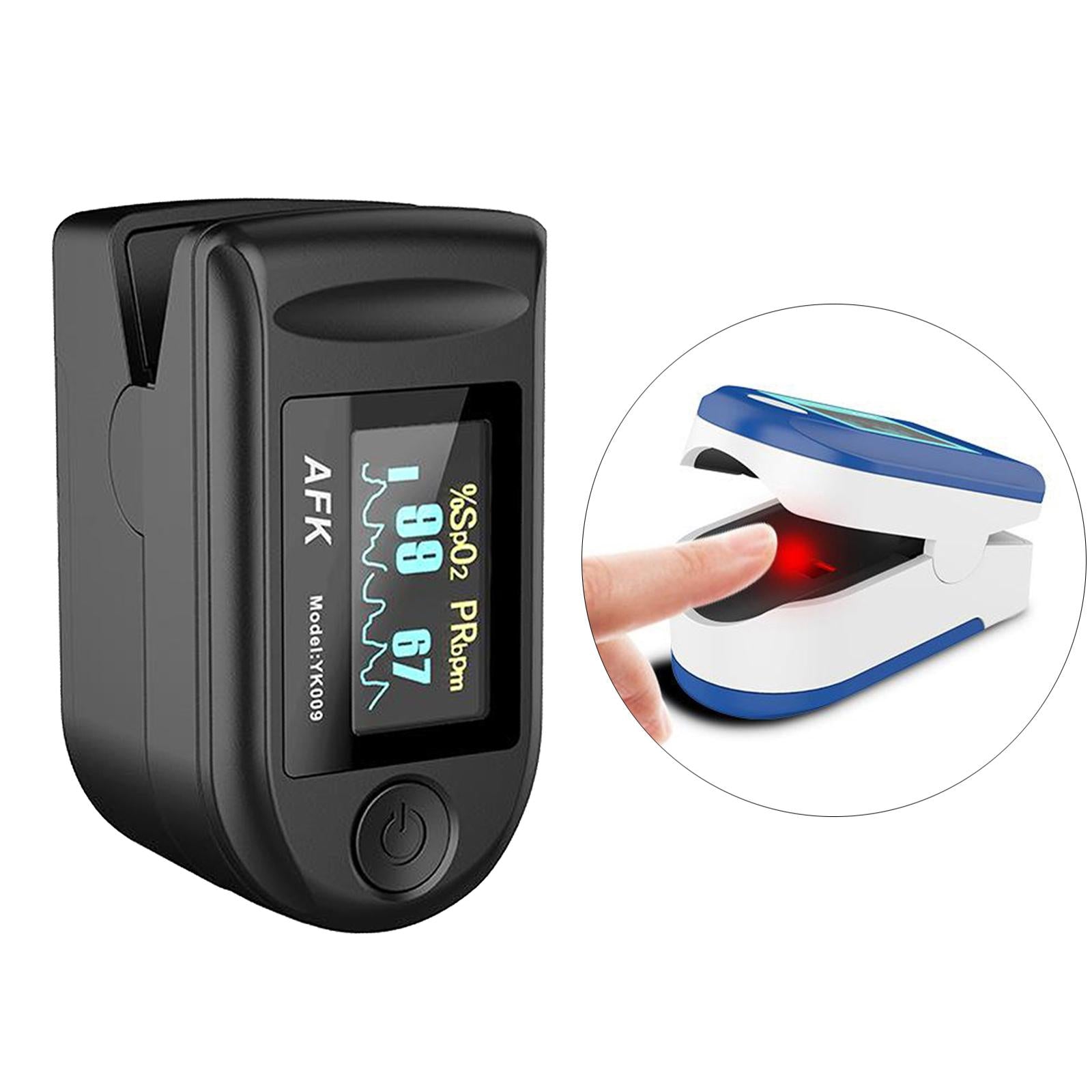 Portable Digital Blood Oxygen Saturation Monitor Display for Sports Aviation black