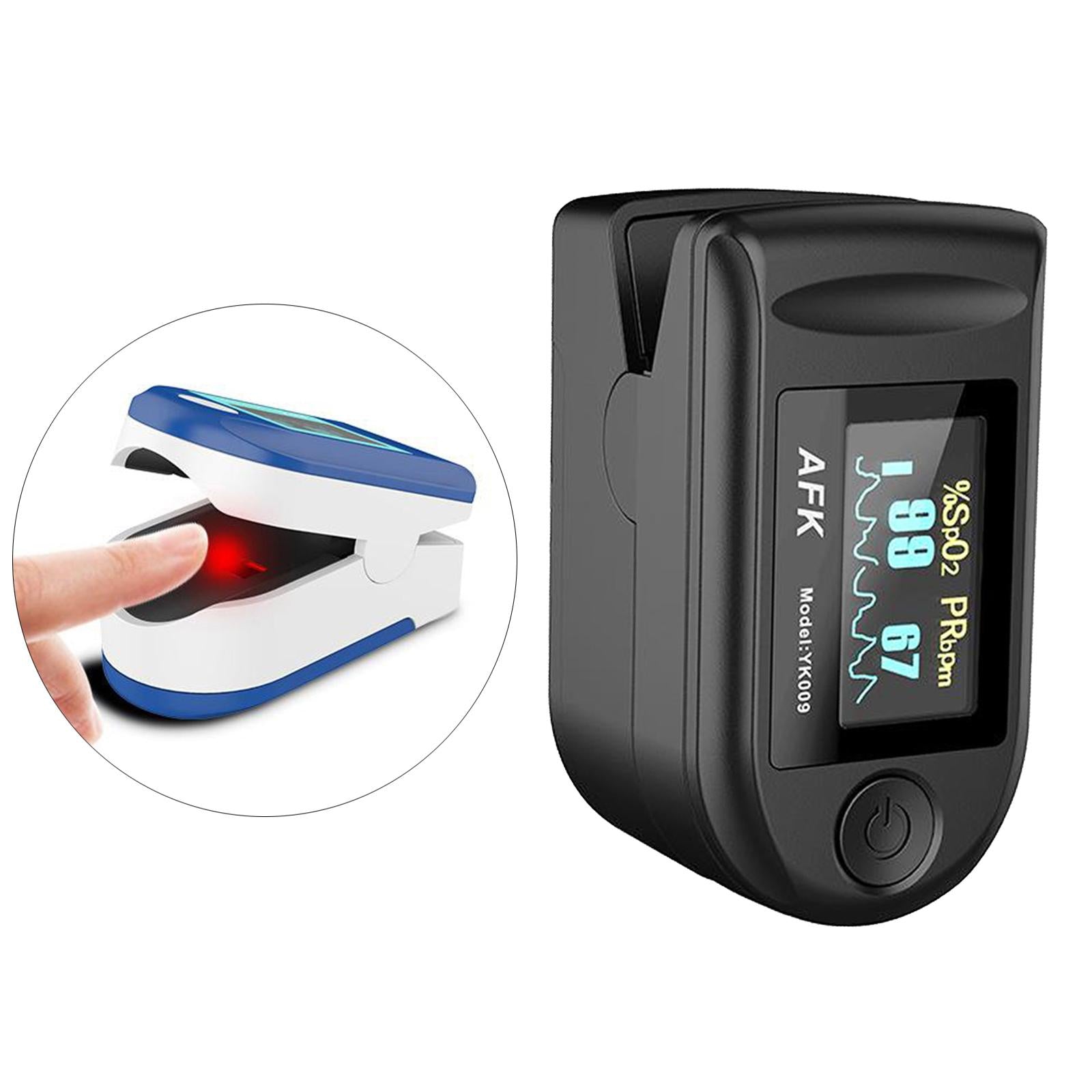 Portable Digital Blood Oxygen Saturation Monitor Display for Sports Aviation black